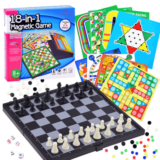 Set 18 Jocuri de societate Sah Dame Fotbal Table Manji Set 18 Jocuri de societate Sah Dame Fotbal Table Manji