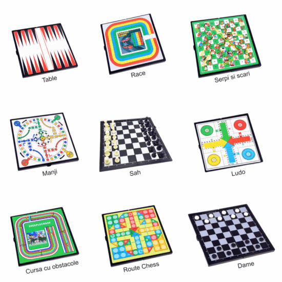 Set 18 Jocuri de societate Sah Dame Fotbal Table Manji