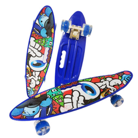 Skateboard Graphic Penny Board portabil din aluminiu cu lumini