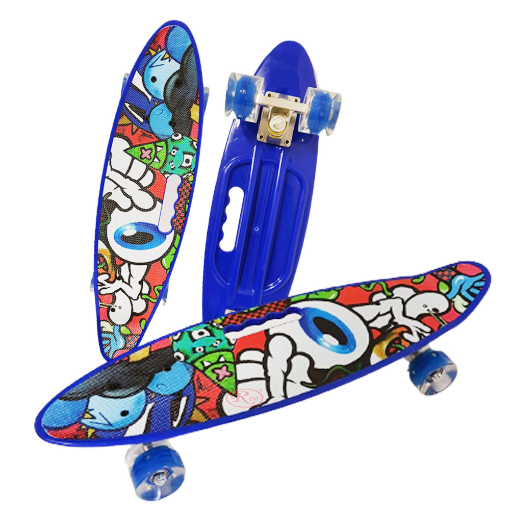 Skateboard Graphic Penny Board portabil din aluminiu cu lumini
