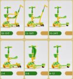 Trotineta Dinozaur 5in1 Tricicleta copii cu maner parental