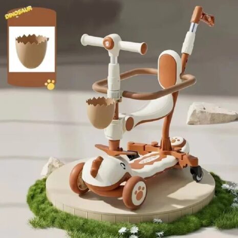 Trotineta Dinozaur Maro 6in1 Tricicleta copii cu maner parental