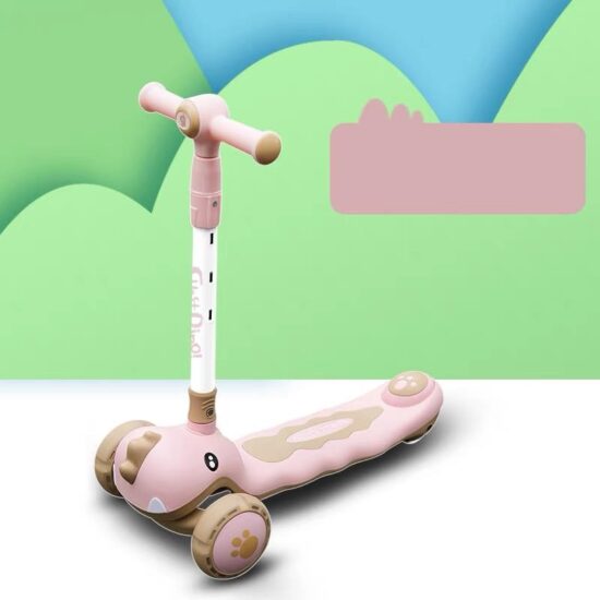 Trotineta Dinozaur Roz 6in1 Tricicleta copii cu maner parental