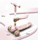 Trotineta Dinozaur Roz 6in1 Tricicleta copii cu maner parental