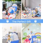 Cort de joaca copii Bleu Tunel Piscina Casuta Cos baschet 3 in 1