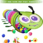 Cort tunel copii Omida cu inele colorate Curcubeu cu inchidere