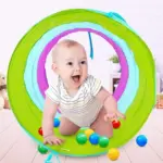 Cort tunel copii Omida cu inele colorate Curcubeu cu inchidere