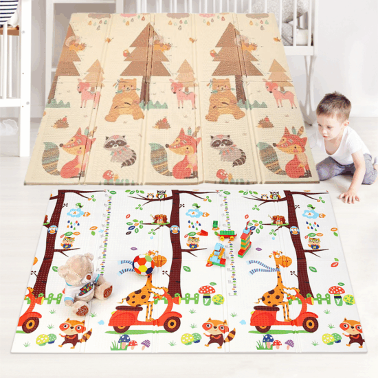 Covor pliabil Padurea Animalute reversibil spuma 180X200 cm Covor pliabil Padurea Animalute reversibil spuma 180X200 cm