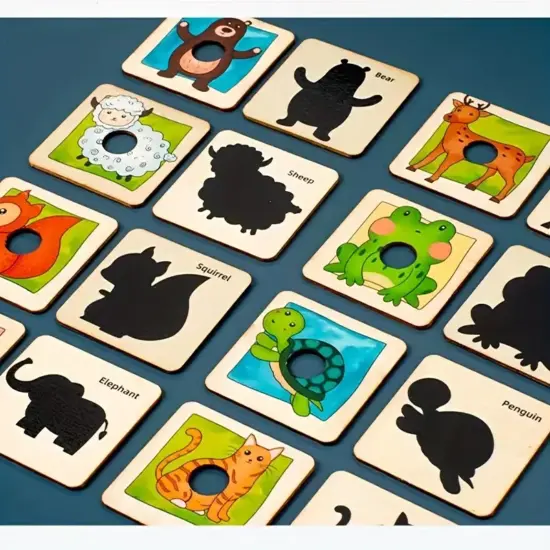 Joc educativ Jocul umbrelor Asociaza si recunoaste Animalele