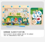Joc educativ lemn Labirint magnetic Sortarea deseurilor pe culori