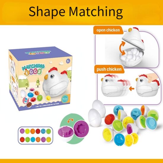 Jucarie Montessori Gaina cu Oua Sortarea formelor geometrice