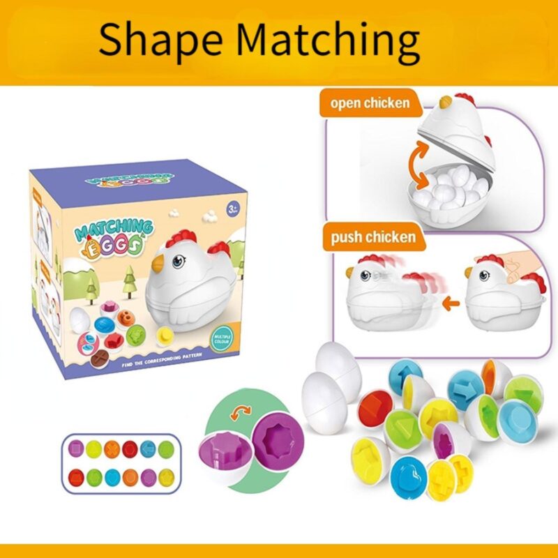 Jucarie Montessori Gaina cu Oua Sortarea formelor geometrice