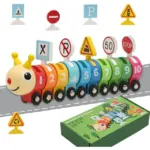 Jucarie Montessori Trenul Omida Digital si Semne de circulatie