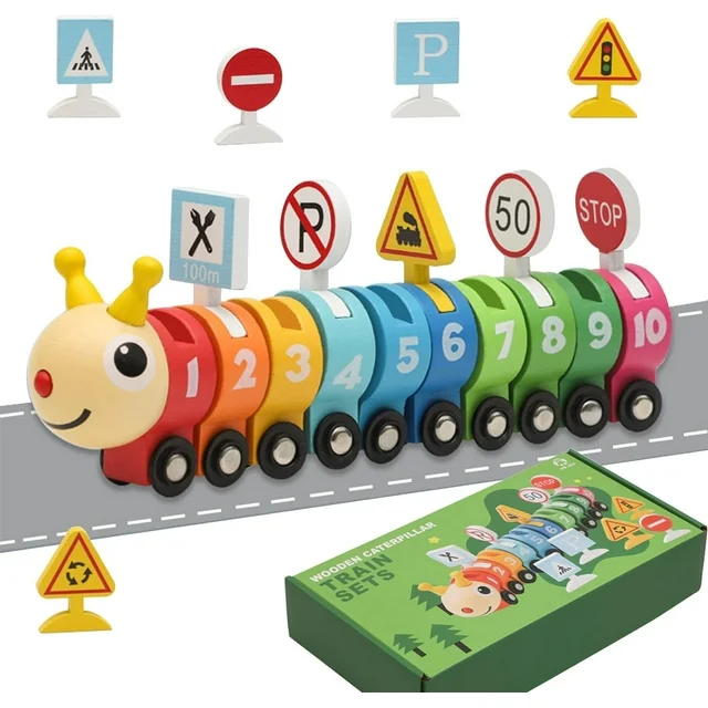 Jucarie Montessori Trenul Omida Digital si Semne de circulatie