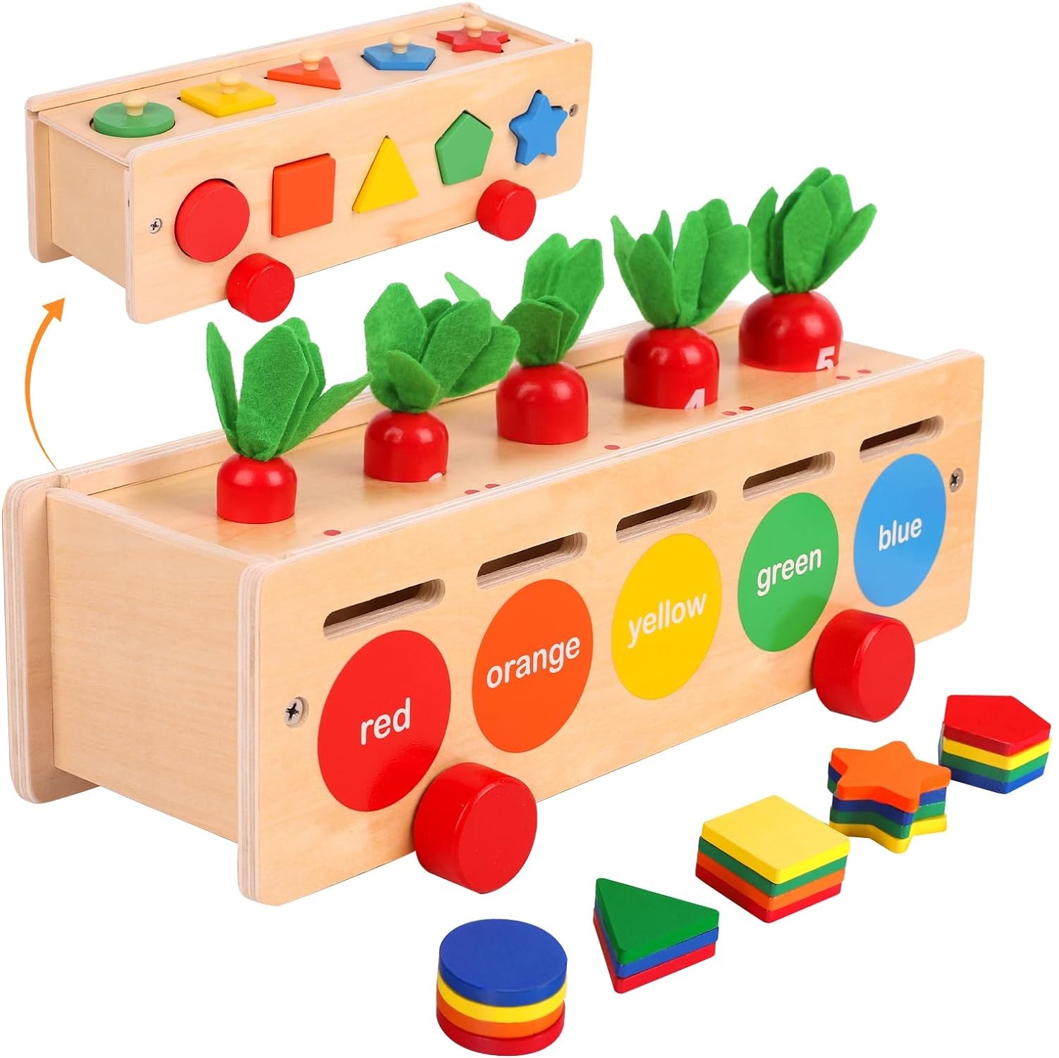 Jucarie Motrica Sortator Montessori culori Forme geometrice lemn