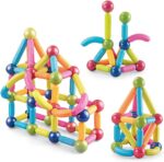 Jucarii magnetice STEM 52 piese Forme constructie Sticks colorate