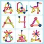 Jucarii magnetice STEM 52 piese Forme constructie Sticks colorate