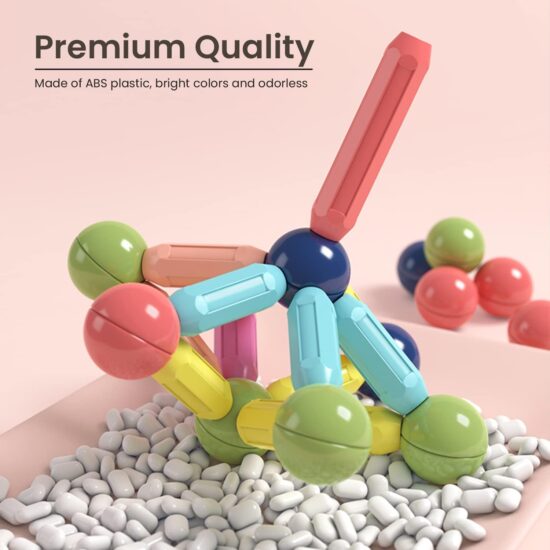 Jucarii magnetice STEM 52 piese Forme constructie Sticks colorate