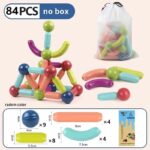Jucarii magnetice STEM 84 piese Forme constructie Sticks colorate