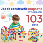 Jucarii magnetice Stem 103 piese Forme constructie Sticks colorate