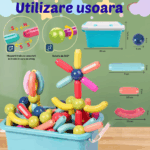 Jucarii magnetice Stem 103 piese Forme constructie Sticks colorate