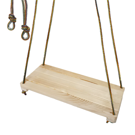 Leagan clasic din Lemn natur cu inele de prindere pentru copii