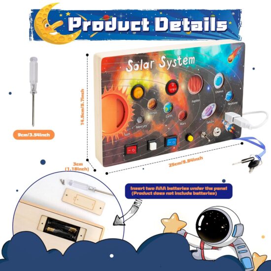 Placa senzoriala lemn Busy Board Sistemul Solar cu lumina LED