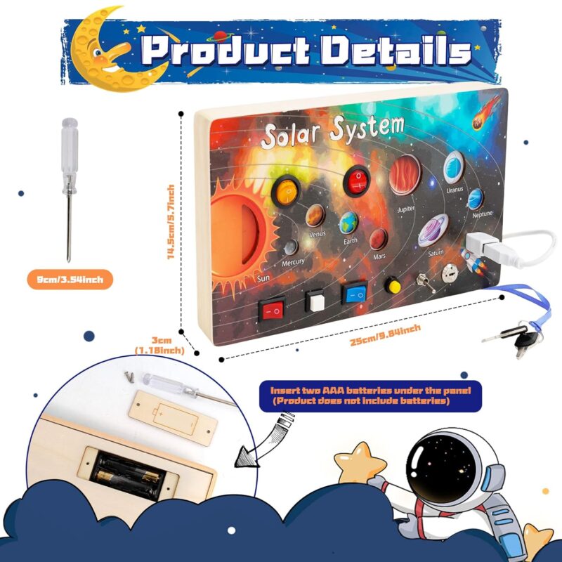 Placa senzoriala lemn Busy Board Sistemul Solar cu lumina LED