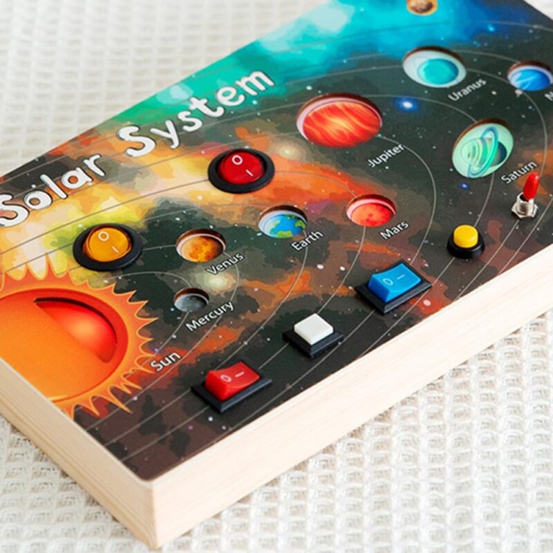 Placa senzoriala lemn Busy Board Sistemul Solar cu lumina LED