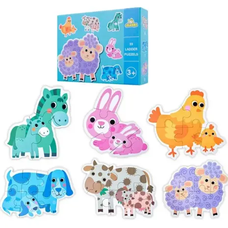 Puzzle carton Animale Domestice din 33 piese Ferma bunicului