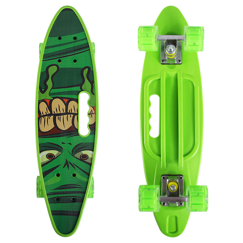 Skateboard Graphic Verde Penny Board portabil din aluminiu lumini
