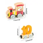Tren magnetic Cifre Semne Joc educativ cu 26 Vagoane din lemn