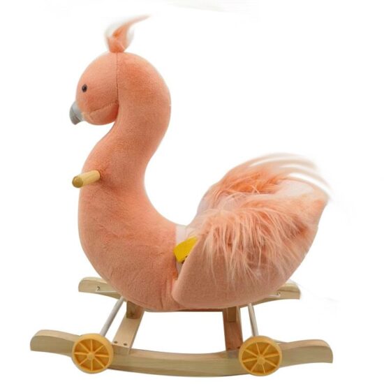 Balansoar copii plus Flamingo Roz cu roti mobile si centura