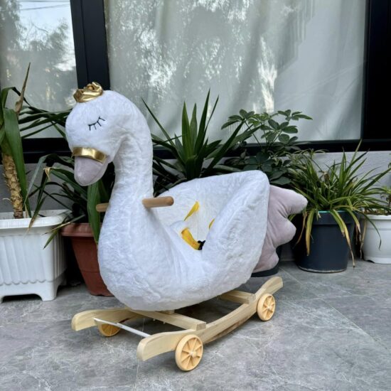 Balansoar copii plus Lebada cu roti mobile si centura de siguranta Balansoar copii plus Lebada cu roti mobile si centura de siguranta