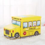 Cutie pentru depozitare Autobuzul Scolar pliabil cu capac si desene