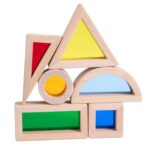 Joc cuburi senzoriale colorate curcubeu 6pc Rainbow Blocks