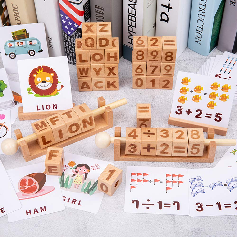 Joc educativ Cub rubik rotativ lemn Formeaza cuvinte si Operatii
