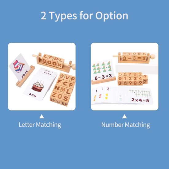 Joc educativ Cub rubik rotativ lemn Formeaza cuvinte si Operatii