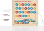 Joc educativ Montessori Tabla Alfabet magnetica Labirint copii