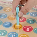 Joc educativ Montessori Tabla Alfabet magnetica Labirint copii