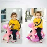 Jucarie 2in1 Balansoar Calut Animalut de impis cu roti Premergator