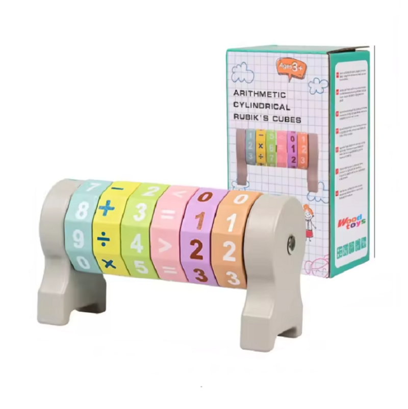 Jucarie Cilindru rotativ aritmetic Matematica tip Puzzle lemn