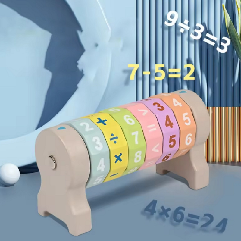 Jucarie Cilindru rotativ aritmetic Matematica tip Puzzle lemn