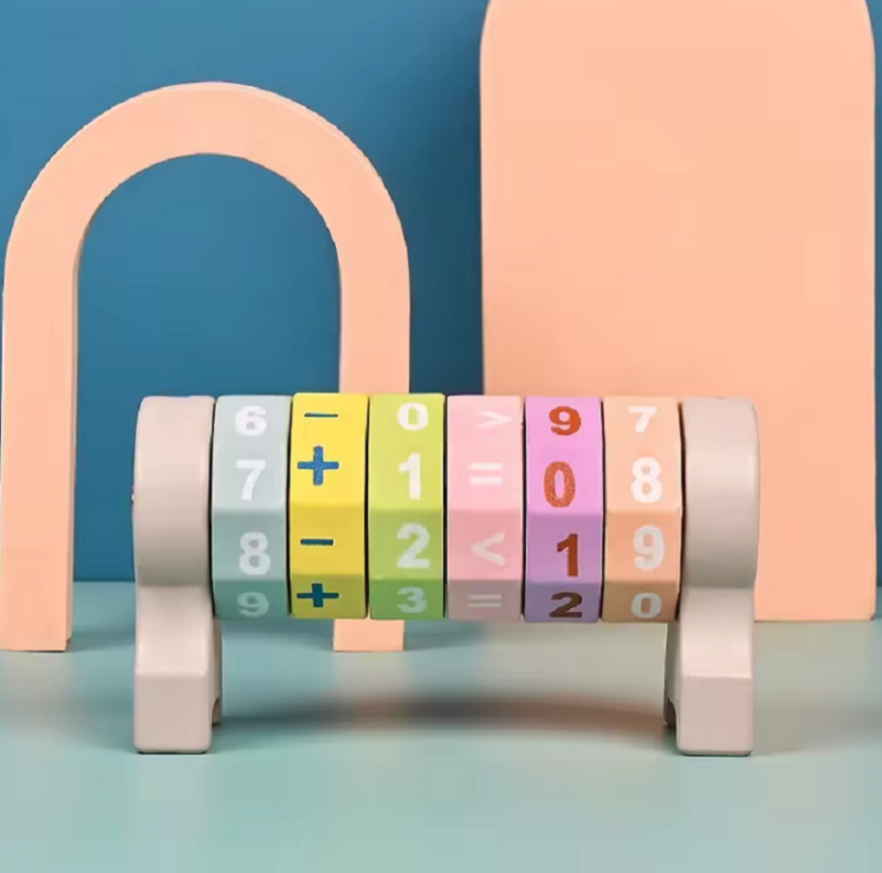 Jucarie Cilindru rotativ aritmetic Matematica tip Puzzle lemn