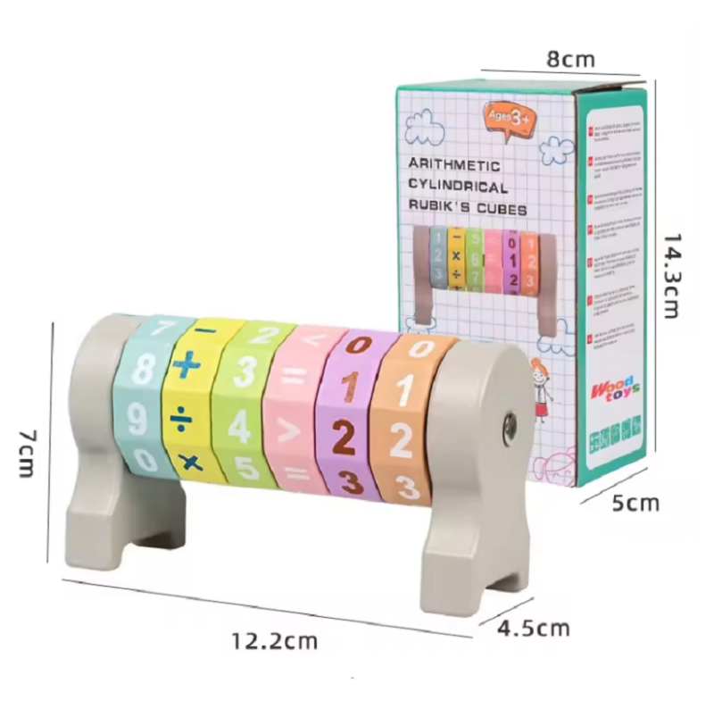 Jucarie Cilindru rotativ aritmetic Matematica tip Puzzle lemn