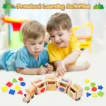 Jucarie Montessori Trenul pentru Sortarea Formelor geometrice