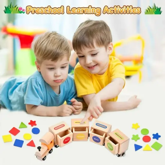 Jucarie Montessori Trenul pentru Sortarea Formelor geometrice