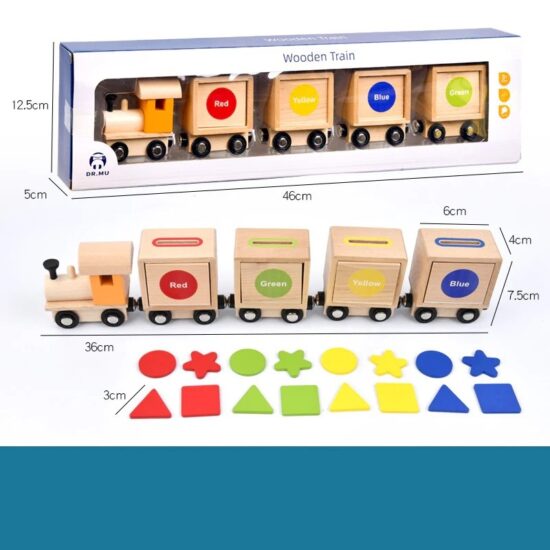 Jucarie Montessori Trenul pentru Sortarea Formelor geometrice