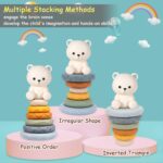 Jucarie bebe Turn Piramida Ursulet cu Cercuri Senzoriale