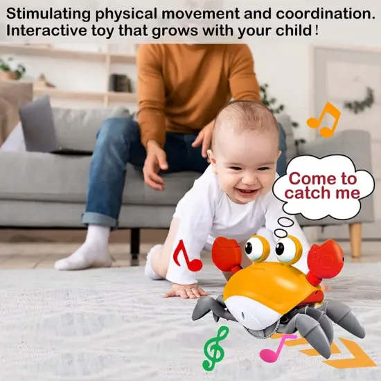 Jucarie interactiva Crabul mergator cu Sunete pentru bebelusi